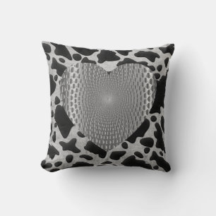 Silver & Black Animal Print Silver Prismatisches H Kissen