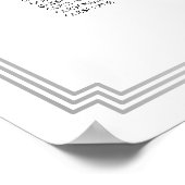 Silver Black Art Deco Hochzeitsdiagramm Poster (Ecke)