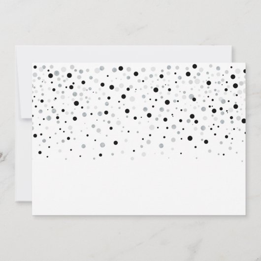 Silver & Black Balloon Moderne Erwachsene Geburtst Einladung (Rückseite)