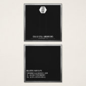 Silver Black Border Logo Hair Clips Display Card (Vorne & Hinten)