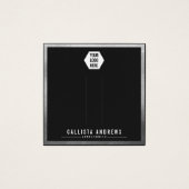 Silver Black Border Logo Hair Clips Display Card (Vorderseite)