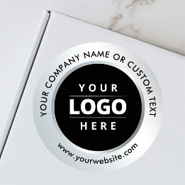 Silver Black Business Logo Shipping Promotional Runder Aufkleber