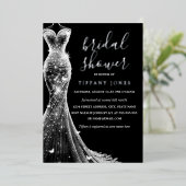 Silver Black Butterfly Dress Brautparty Folieneinladung (Stehend vorne)