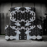 Silver Black Christmas Rentier Wrapping Paper Geschenkpapier<br><div class="desc">Weihnachtsbaum</div>