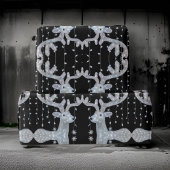 Silver Black Christmas Rentier Wrapping Paper Geschenkpapier