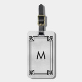 Silver Black Classic Art Decor Rahmen Monogramm Gepäckanhänger (Vorderseite vertikal)