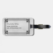 Silver Black Classic Art Decor Rahmen Monogramm Gepäckanhänger (Rückseite horizontal)