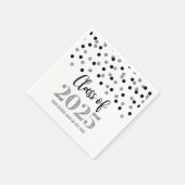 Silver Black Confetti Class of 2025 Napkins Serviette (Ecke)