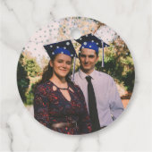 Silver Black Confetti Graduation Party Foto Geschenkanhänger (Rückseite)