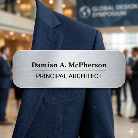 Silver & Black Custom Name Tag Design Namensschild