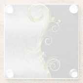 Silver & Black Damask Glasuntersetzer (Rückseite)