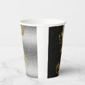 Silver & Black Damask Pappbecher (Rechts)