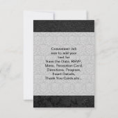 Silver Black Damask UAWG RSVP Karte (Rückseite)
