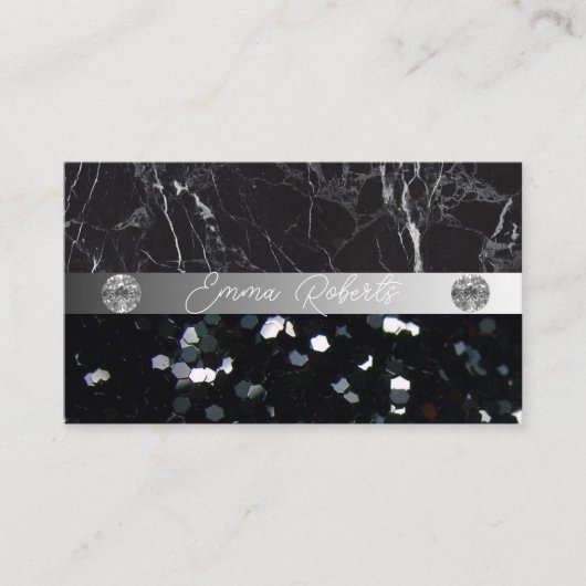 Silver Black Diamond Coach Business Card Visitenkarte (Vorderseite)