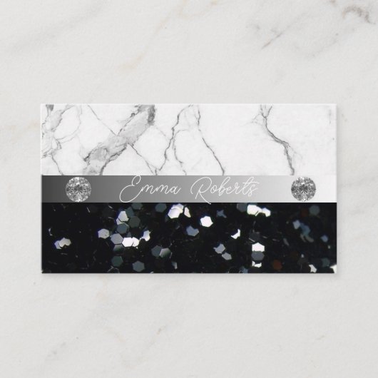 Silver Black Diamond Coach Business Card Visitenkarte (Vorderseite)
