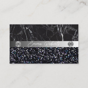 Silver Black Diamond Coach Business Card Visitenkarte