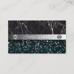 Silver Black Diamond Coach Business Card Visitenkarte