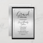 Silver & Black Diamond Gerahmt Grand Opening Einladung (Vorne/Hinten)