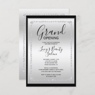 Silver & Black Diamond Gerahmt Grand Opening Einladung
