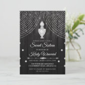 Silver Black Diamond Parfüm Flasche Sweet 16 Einladung (Stehend Vorderseite)