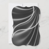 Silver Black Diamond Strang elegante Hochzeitskuns Einladung (Rückseite)