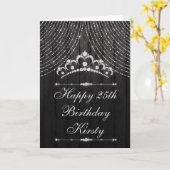 Silver Black Diamond Tiara Birthday Karte (Gelbe Blume)