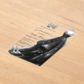 Silver Black Dress Princess Quinceañera Acryleinladungen (Ablage )