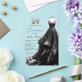 Silver Black Dress Princess Quinceañera Acryleinladungen (In Situ (Hochzeit))