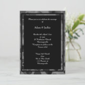 SILVER BLACK EELEGANT BOKEH DESIGN LAYER WEDD EINLADUNG (Stehend Vorderseite)