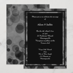 SILVER BLACK EELEGANT BOKEH DESIGN LAYER WEDD EINLADUNG
