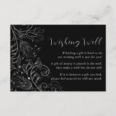 Silver Black Elegant Bloral Hochzeit wünschend gut Begleitkarte (Vorderseite)