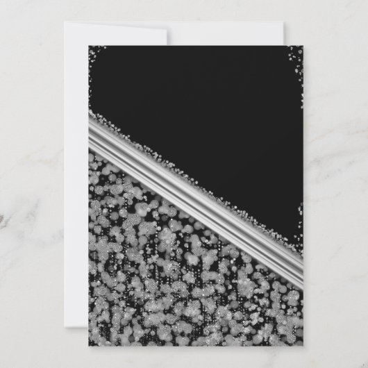 Silver & Black Elegant Glam Company Holiday Party Einladung (Rückseite)