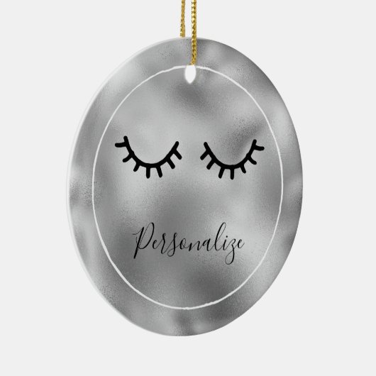 Silver Black Eyelashes Keramik Ornament (Rechts)