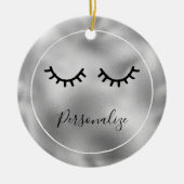 Silver Black Eyelashes Keramik Ornament (Vorne)