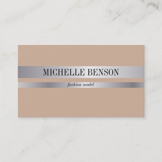 Silver & Black Fashion Visitenkarte (Vorderseite)