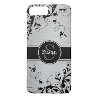 Silver Black Floral Wirbel Case-Mate iPhone Hülle