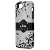 Silver Black Floral Wirbel iPhone 5 Case-Mate Case-Mate iPhone Hülle (Rückseite Links)