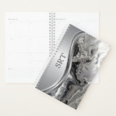 Silver Black Fluid Art Metal Mit Monogramm Planer (Anzeige)