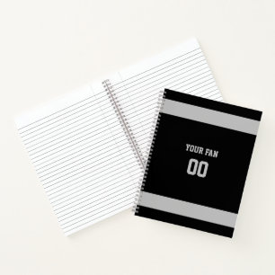 Silver & Black Football Team Spiral Notizblock