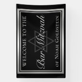 Silver Black Formal Bar Mitzvah Custom Party Banner (Vertikal)