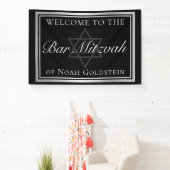 Silver Black Formal Bar Mitzvah Custom Party Banner (InSitu)