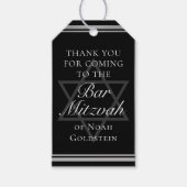 Silver Black Formal Bar Mitzvah Custom Party Geschenkanhänger (Vorderseite)