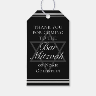 Silver Black Formal Bar Mitzvah Custom Party Geschenkanhänger