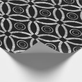 Silver & Black Geometric Muster Geschenkpapier (Ecke)
