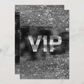 Silver Black Glam Chic Club VIP Party Einladungen (Vorne/Hinten)
