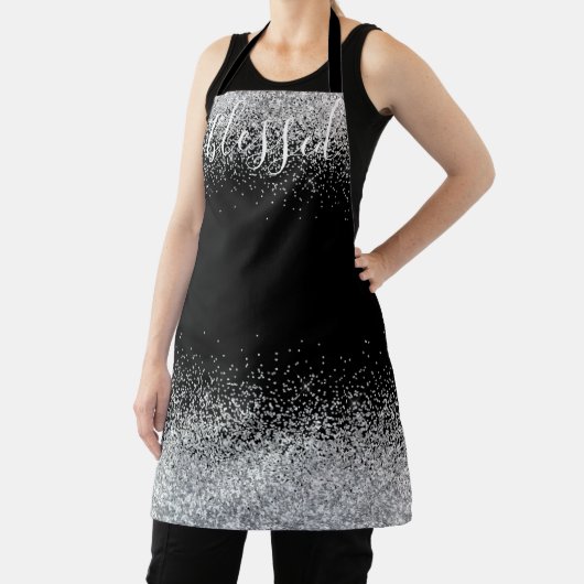 Silver & Black Glam Glitzer & Gesegnete Schürze (InSitu)