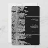Silver Black Glam Pine Tree Rustic Forest Wedding Einladung (Rückseite)