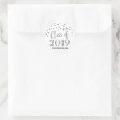 Silver Black Glitzer Confetti Abschluss 2019 Runder Aufkleber (Tasche)