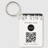Silver Black Glitzer Driving Company Logo QR Code Schlüsselanhänger (Vorderseite)