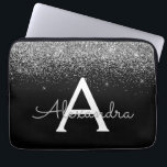 Silver Black Glitzer Glam Chic Monogram Laptopschutzhülle<br><div class="desc">Silver und Black Imitats Glitzer und sparkle Elegant Monogram Case. Dieser Fall kann so angepasst werden,  dass er Ihren Anfangs- und Vornamen enthält.</div>